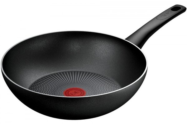 Τηγάνι Tefal Wok C2921953 Force, 28 cm, Αντικολλητική επίστρωση, Thermo-Fusion, Επαγωγή, Μαύρο