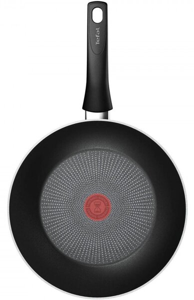 Τηγάνι Tefal Wok C2921953 Force, 28 cm, Αντικολλητική επίστρωση, Thermo-Fusion, Επαγωγή, Μαύρο