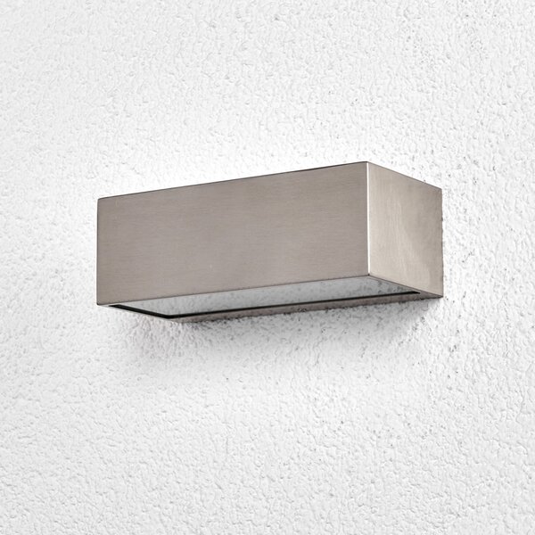 Lindby Φωτιστικό εξωτερικού χώρου Leonora, 20 cm, γωνιακό, ανοξείδωτο ατσάλι, ρυθμιζόμενος, Μεταλλικό, Μέταλλο, σύγχρονο