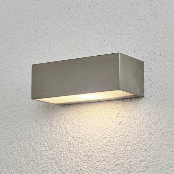 Lindby Φωτιστικό εξωτερικού χώρου Leonora, 20 cm, γωνιακό, ανοξείδωτο ατσάλι, ρυθμιζόμενος, Μεταλλικό, Μέταλλο, σύγχρονο