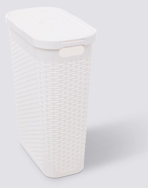 Καλάθι Απλύτων 40Lit (26.5x46.4x60.5) F-V Rattan Slim White 202409M