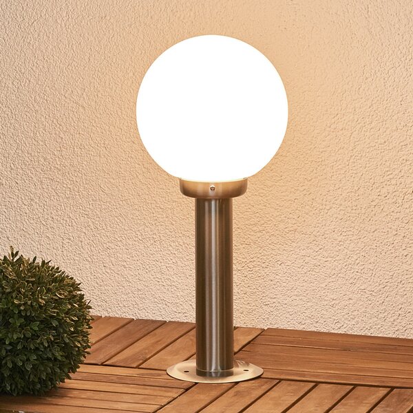 Lindby Βοηθητικό φωτιστικό Vedran, ύψος 45 cm, PMMA, ανοξείδωτο ατσάλι, ρυθμιζόμενος, Μεταλλικό, Πλαστικό, σύγχρονο, Υπαίθρια σφαίρα