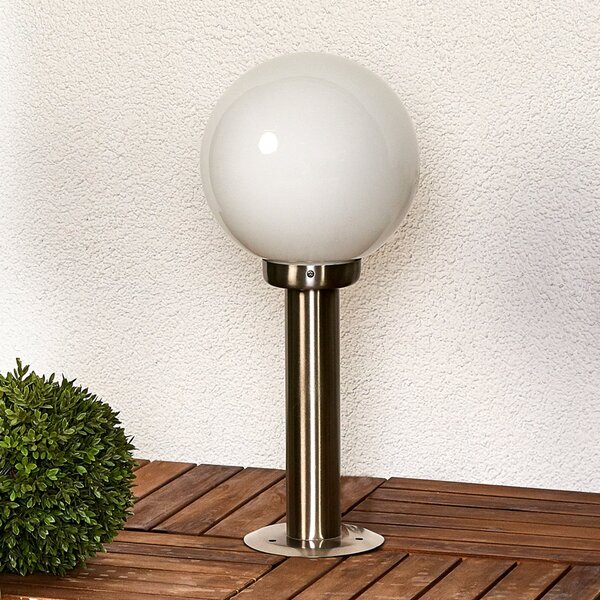 Lindby Βοηθητικό φωτιστικό Vedran, ύψος 45 cm, PMMA, ανοξείδωτο ατσάλι, ρυθμιζόμενος, Μεταλλικό, Πλαστικό, σύγχρονο, Υπαίθρια σφαίρα