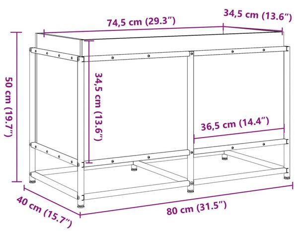 Ζαρντινιέρα Λευκή 80x40x50 εκ από Μασίφ Ξύλο Πεύκου - Καφέ