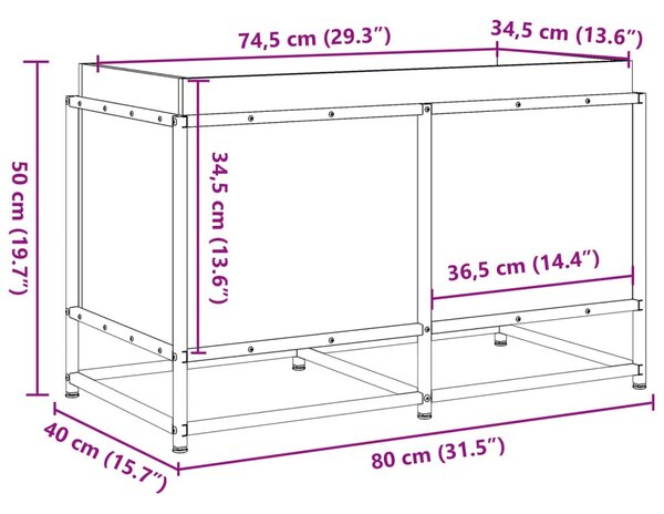 Ζαρντινιέρα 80x40x50 εκ. από Εμποτισμένο Ξύλο Πεύκου - Καφέ