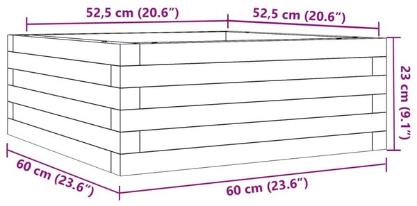 Ζαρντινιέρα Καφέ Κεριού 60x60x23 εκ. από Μασίφ Ξύλο Πεύκου - Καφέ