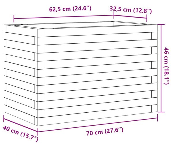 Ζαρντινιέρα Καφέ Κεριού 70x40x46 εκ. από Μασίφ Ξύλο Πεύκου - Καφέ