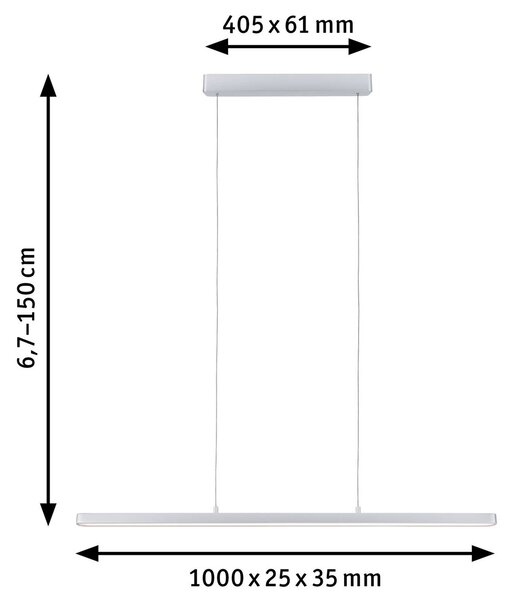 Paulmann Lento κρεμαστό κόσμημα 43W χρώμιο dim CCT Bluetooth