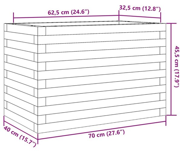 Ζαρντινιέρα Κήπου 70x40x45,5 εκ. από Εμποτισμένο Ξύλο Πεύκου - Καφέ