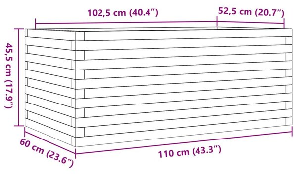 Ζαρντινιέρα Καφέ Κεριού 110x60x45,5 εκ. από Μασίφ Ξύλο Πεύκου - Καφέ