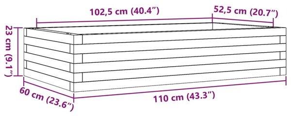 Ζαρντινιέρα Κήπου 110x60x23 εκ. από Μασίφ Ξύλο Ψευδοτσούγκας - Καφέ