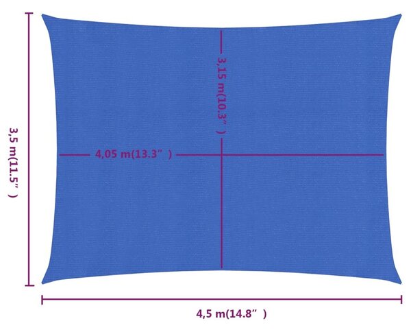 Πανί Σκίασης Μπλε Ορθογώνιο 3,5x4,5 μ. από HDPE 160 γρ/μ² - Μπλε