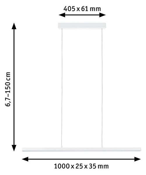 Paulmann Lento LED κρεμαστό φωτιστικό, λευκό, dimmable, Up-&Downlight