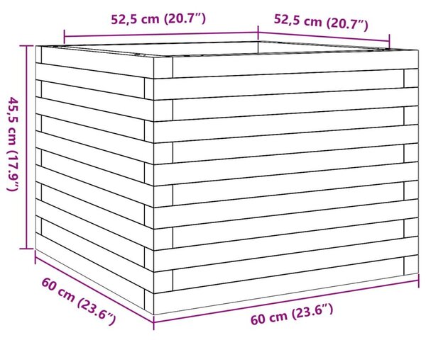 Ζαρντινιέρα Κήπου 60x60x45,5 εκ. από Μασίφ Ξύλο Ψευδοτσούγκας - Καφέ