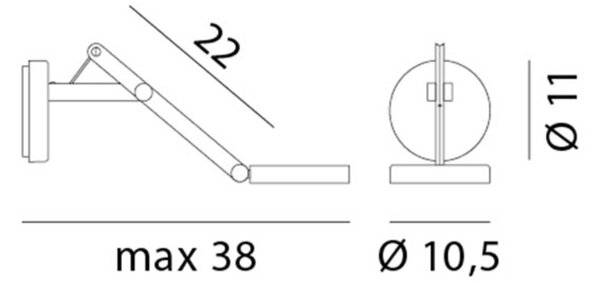 Rotaliana String W0 DTW φωτιστικό τοίχου λευκό ασημί