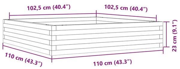 Ζαρντινιέρα Κήπου 110x110x23 εκ. από Εμποτισμένο Ξύλο Πεύκου - Καφέ