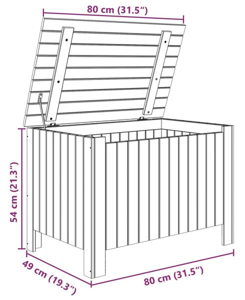 Κουτί Αποθήκευσης με Καπάκι RANA 80x49x54εκ. Μασίφ Ξύλο Πεύκου - Καφέ