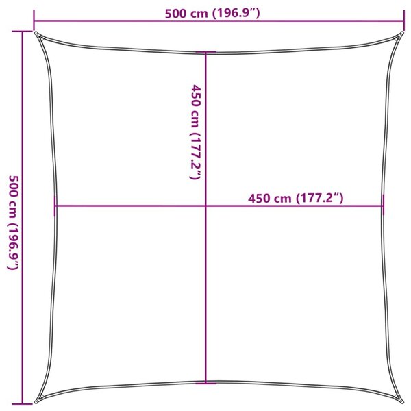 Πανί Σκίασης Ανθρακί 5 x 5 μ. από HDPE 160 γρ./μ² - Ανθρακί