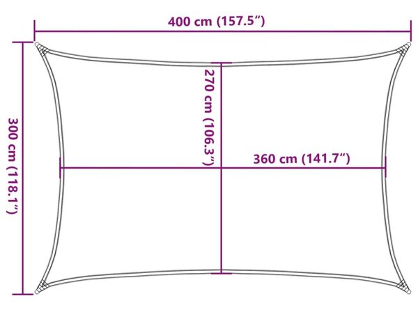 Πανί Σκίασης Πορτοκαλί 3x4 μ. 160 γρ./μ² από HDPE - Πορτοκαλί