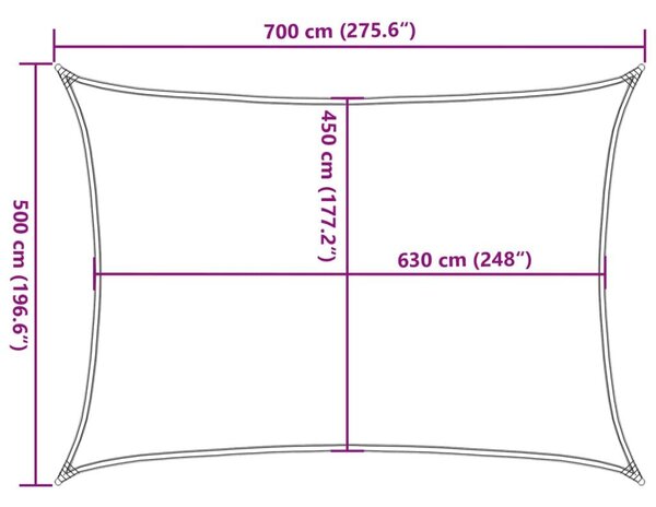 Πανί Σκίασης Taupe 5 x 7 μ. από HDPE 160 γρ/μ² - Μπεζ-Γκρι