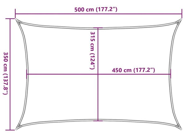 Πανί Σκίασης Μαύρο 3,5 x 5 μ. από HDPE 160 γρ./μ² - Μαύρο