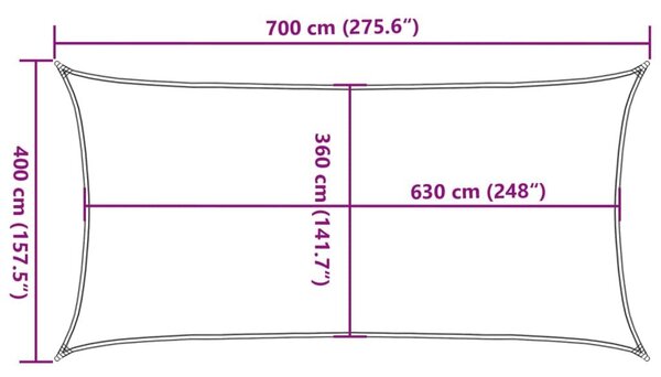 Πανί Σκίασης Κόκκινο 4 x 7 μ. από HDPE 160 γρ/μ² - Κόκκινο