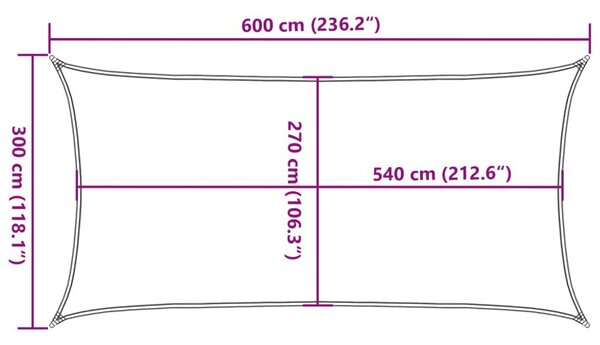 Πανί Σκίασης Taupe 3 x 6 μ. από HDPE 160 γρ./μ² - Μπεζ-Γκρι