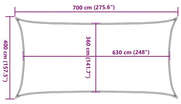 Πανί Σκίασης Ορθογώνιο Κίτρινο 4x7 μ. HDPE 160 γρ./μ² - Κίτρινο