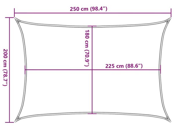 Πανί Σκίασης Μαύρο 2 x 2,5 μ. από HDPE 160 γρ./μ² - Μαύρο