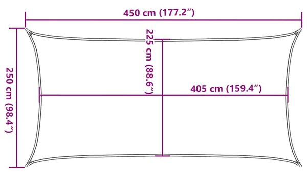 Πανί Σκίασης Κίτρινο 2,5 x 4,5 μ. 160 γρ./μ² από HDPE - Κίτρινο