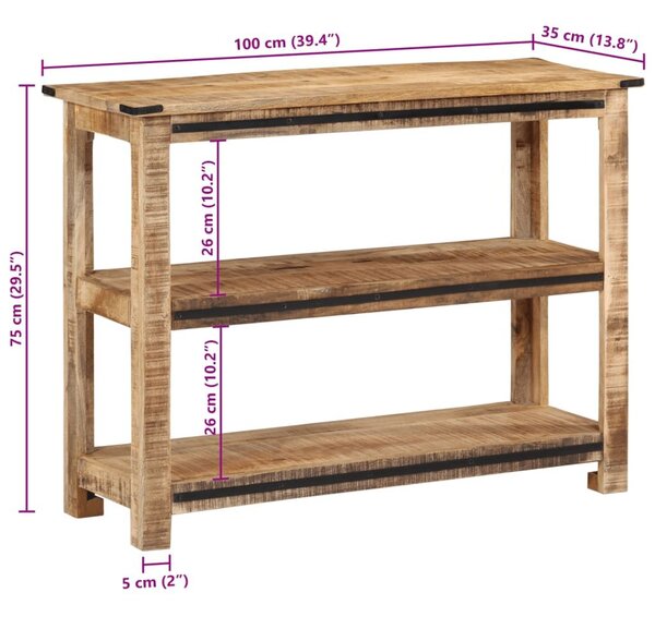 Τραπέζι Κονσόλα 100x35x75 εκ. από Μασίφ Ξύλο Μάνγκο - Καφέ
