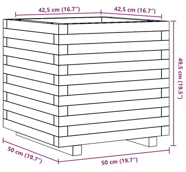 Ζαρντινιέρα Καφέ Κεριού 50x50x49,5 εκ. από Μασίφ Ξύλο Πεύκου - Καφέ