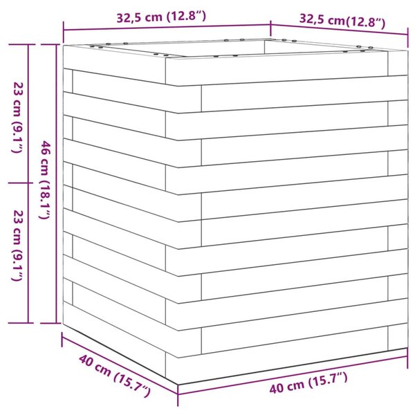 Ζαρντινιέρα Καφέ Κεριού 40x40x46 εκ. από Μασίφ Ξύλο Πεύκου - Καφέ