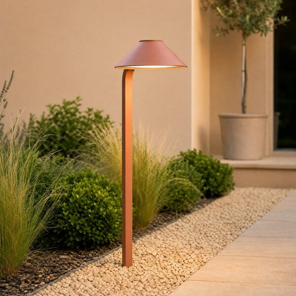 Lindby Φωτιστικό LED με πασσάλους Capelo, χρώμα πηλού, 78 εκ., IP65, Καφέ / Σκουριάς, Αλουμίνιο, σύγχρονο