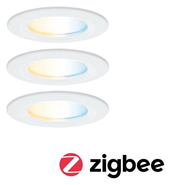 Paulmann LED χωνευτός προβολέας Nova Coin Smart λευκός CCT, σετ 3 τεμαχίων, 7,8, ρυθμιζόμενος, Λευκό, Σαλόνι / τραπεζαρία, Αλουμίνιο, σύγχρονο, Εσοχή οροφής