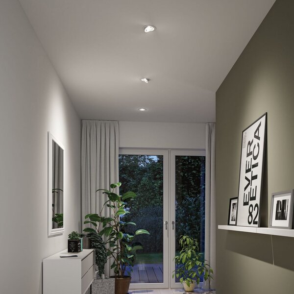Paulmann LED χωνευτό φωτιστικό Aumus White Select CCT λευκό, σετ 3 τεμαχίων, ρυθμιζόμενος, Λευκό, Σαλόνι / τραπεζαρία, Αλουμίνιο, σύγχρονο, Εσοχή οροφής