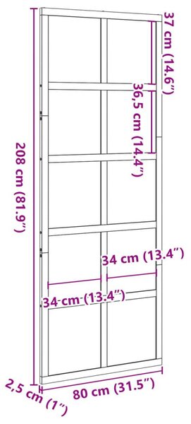 Πόρτα Αχυρώνα Καφέ Κεριού 80x208 εκ. από Μασίφ Ξύλο Πεύκου - Καφέ