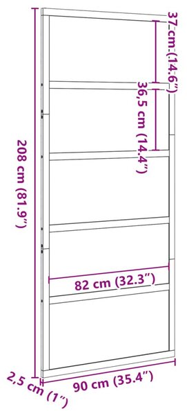 Πόρτα Αχυρώνα Καφέ Κεριού 90x208 εκ. από Μασίφ Ξύλο Πεύκου - Καφέ