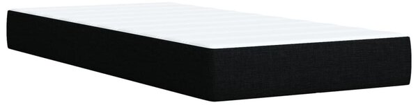 Κρεβάτι Boxspring με Στρώμα Μαύρο 90x190 εκ.Υφασμάτινο - Μαύρο