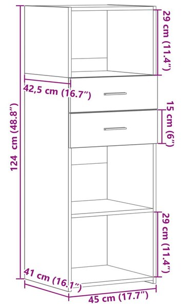 Ντουλάπα Καπνιστή Δρυς 45x42,5x124 εκ. από Επεξεργασμένο Ξύλο - Καφέ