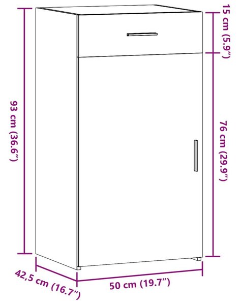 Ντουλάπι Γκρι Σκυροδέματος 50x42,5x93 εκ. Επεξεργασμένο Ξύλο - Γκρι