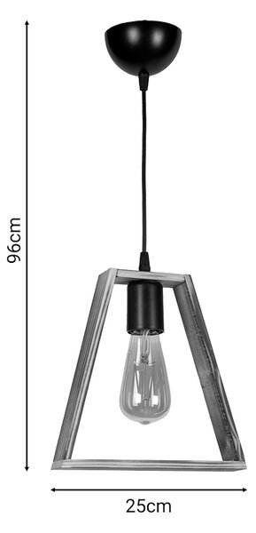 Φωτιστικό οροφής μονόφωτο Trigol pakoworld καφέ ξύλο 25x4x96εκ