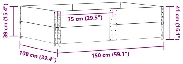 Ζαρντινιέρα Κήπου Καφέ 150x100 εκ από Μασίφ Ξύλο Πεύκου - Καφέ