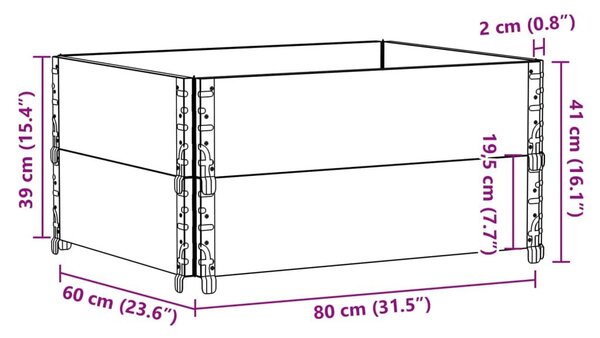 Ζαρντινιέρα Κήπου Μαύρη 80x60 εκ. από Μασίφ Ξύλο Πεύκου - Μαύρο