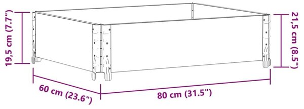 Ζαρντινιέρα Κήπου Μαύρη 80x60 εκ. από Μασίφ Ξύλο Πεύκου - Μαύρο