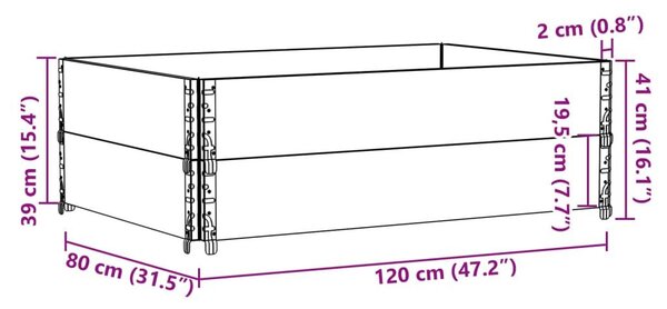 Ζαρντινιέρα Κήπου Καφέ 120 x 80 εκ. από Μασίφ Ξύλο Πεύκου - Καφέ