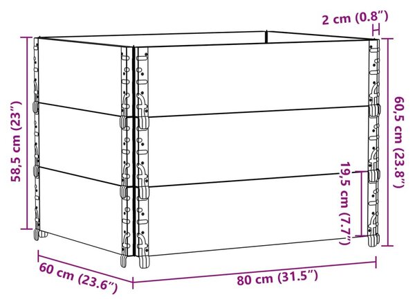 Ζαρντινιέρα Κήπου Καφέ 80x60 εκ. από Μασίφ Ξύλο Πεύκου - Καφέ