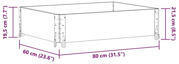 Ζαρντινιέρα Κήπου Καφέ 80x60 εκ. από Μασίφ Ξύλο Πεύκου - Καφέ