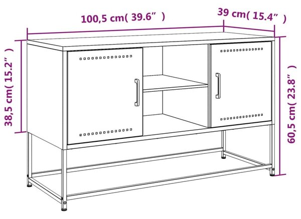 Έπιπλο Τηλεόρασης Μαύρο 100,5x39x60,5 εκ. Ατσάλινο - Μαύρο