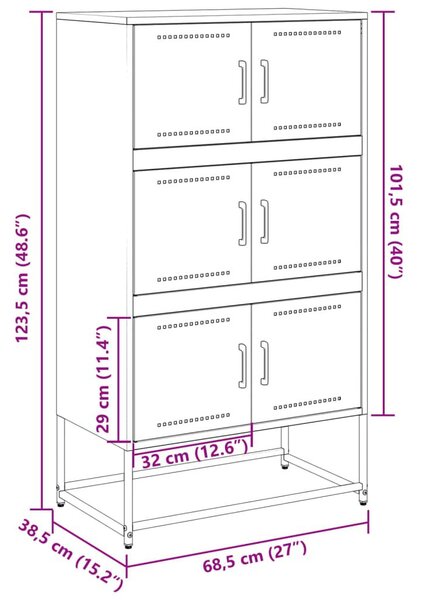 Ντουλάπι Ροζ 68,5x38,5x123,5 εκ. από Ατσάλι - Ροζ